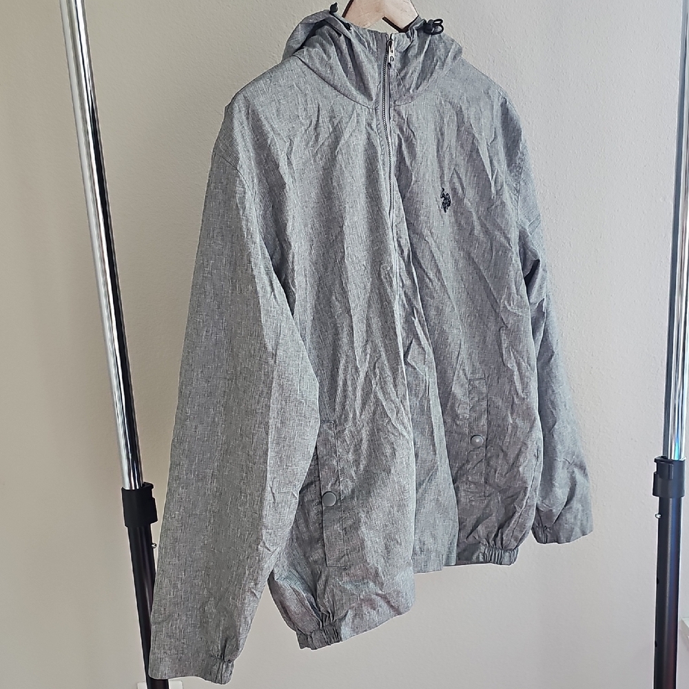 U.S. Polo Assn. Men's Gray Windbreaker Jacket